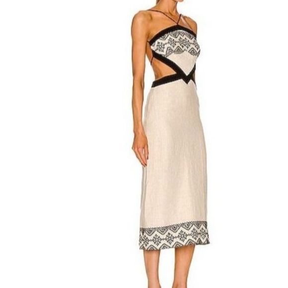 Sold 🚫PatBO Embroidery Cut Out Midi Dress Size 2 - Picture 3 of 5